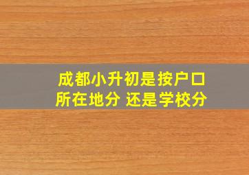 成都小升初是按户口所在地分 还是学校分